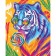 Diamond embroidery on a frame with a full filling “Tiger with a candy”, 40 × 50 cm