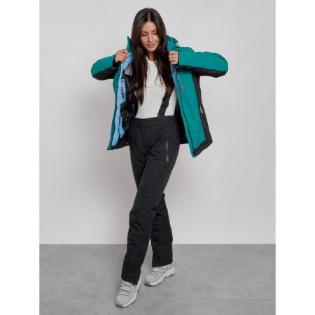 Ski jacket women, size 42, dark green color-8