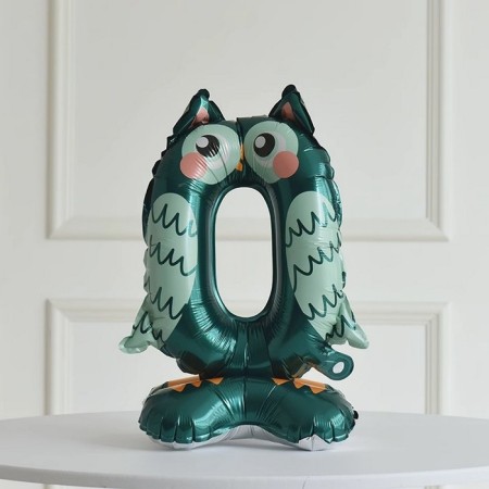 Foil ball 24 "Number 0" on the stand, owl-1