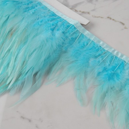 Braid with feathers of a rooster, 10-15 cm, 5 ± 0.5 m, blue color-1