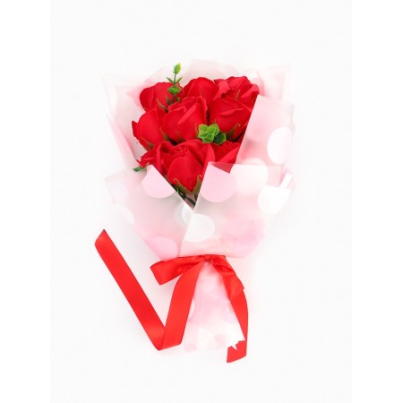 A premium bouquet of red soap roses, 11 pcs-6