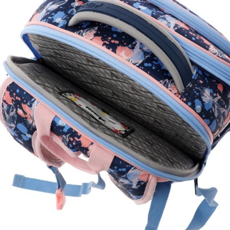 Frame backpack 36 x 28 x 11 cm, Across 198, filling: bag, blue/pink ACR22-198-4-11