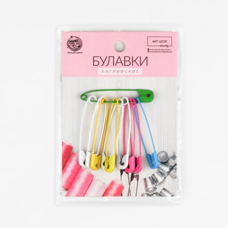 English pins, 45 mm, 10 pcs, colorful color-3