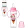 A bottle for feeding "Bunny, Donut", classic throat, 250ml., 0 months, cylinder, with handles