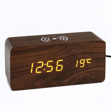 Clock - an alarm clock "number" desktop "desktop with a thermometer and wireless Qi charging-1