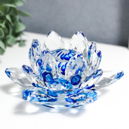 Souvenir glass "Lotus Crystal Troundword Blue Rainbow" D = 11 cm
