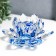 Souvenir glass "Lotus Crystal Troundword Blue Rainbow" D = 11 cm