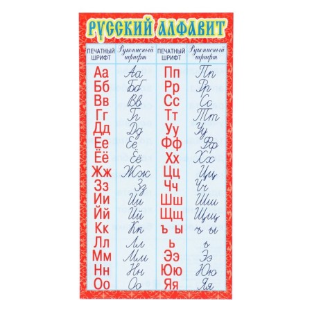 Card-Schpargalka "Russian alphabet: handwritten and printed" 20x11 cm-1