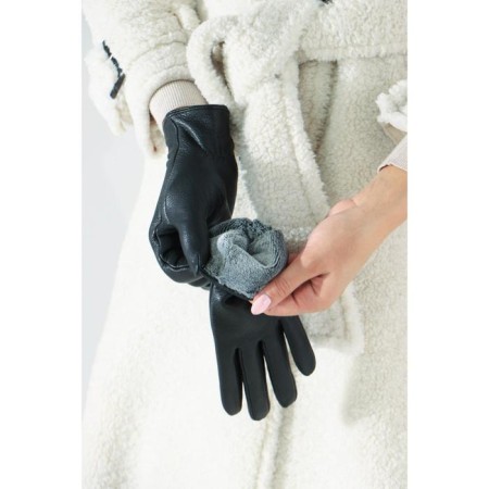 Female gloves, size 9, with insulation, black color-2