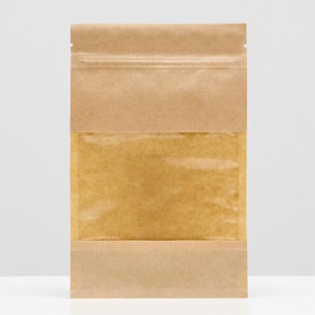 Package package, craft, zip-gl, with a window, 12 (7) x 18.5 cm-4