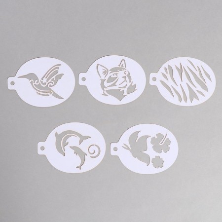 Stencils for makeup "Girls" 15 sheets, reusable-6
