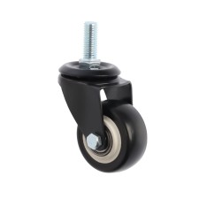 Wheel furniture tundra, d = 50 mm, rotary, with a foot 10x25 mm, without a brake, black