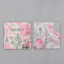 Standing under the mug Paris, 2 pcs, 9.5 x 9.5, wooden