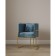 Armchair "Luna", 60 × 64 × 77 cm, blue color, gold frame