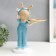 Souvenir Polystone stand "Baby with paper aircraft" Blue 35x21x13 cm