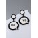 Acryl Earrings "Dialog Window" Yes! No!, Black and white color