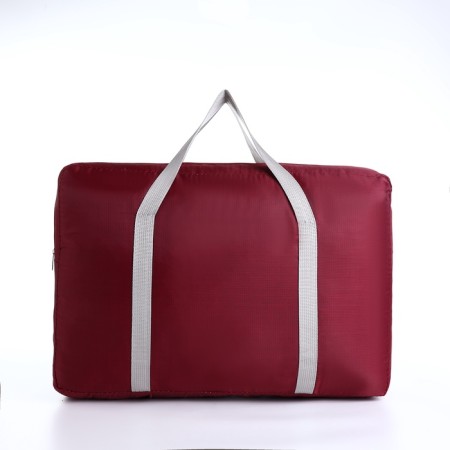The bag is road, folding, lightning department, suitcase holder, outer pocket, burgundy color-1