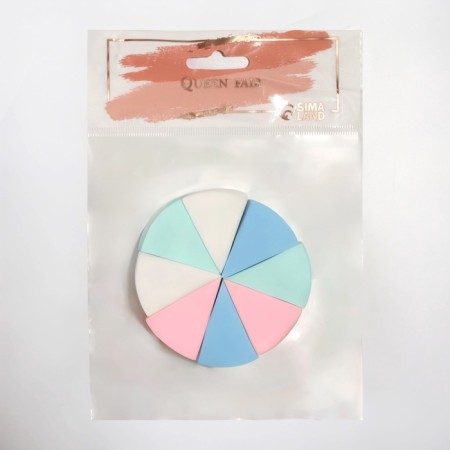 Makeup sponge, set - 8 pcs, 3.5 × 3 cm, multi -colored-3