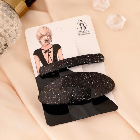 Hair hair clip "Starry sky" (set 2 pcs) 9 cm and 7.5 cm-2