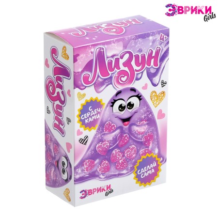 Experiments for children "Lizun with hearts"