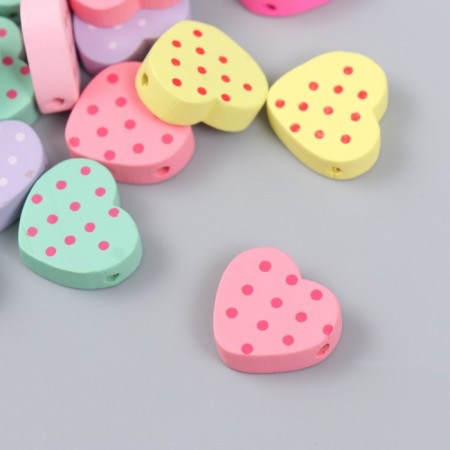Beads for creativity wood "hearts in peas" set of 20 g 1.8x1.8 cm-1