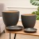 Set of flower pots 4 pcs. Gray silk 0.4 / 1 / 2.5 / 5 l
