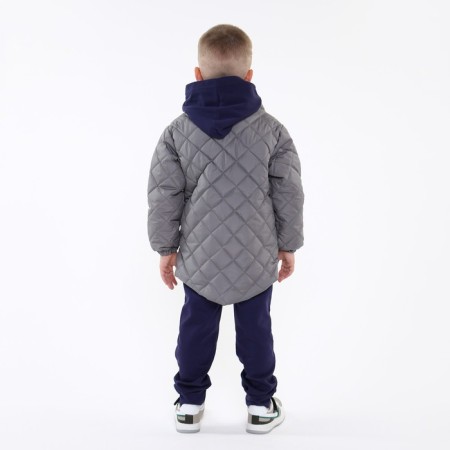 Children's jacket is quilted, gray color, height 104 cm-4