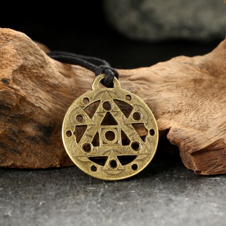 Amulet-cranes "Circle quadrature" No. 47, metallic-1