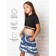 Top for a girl with short Generation sleeves, height 146 cm, black color