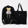 Set of a youth backpack from textiles, chopper, pencil case, bag, black color