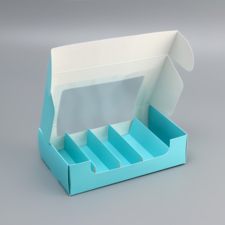 Folding box with a window under 5 eclairs green, 25 x 15 x 6.6 cm-2