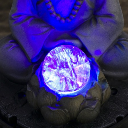 Table Polystone Fountain from the Network Light "Little Buddha - Meditation" 30x20x20 cm-6