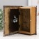Safe-book wood to the leatherette "patterns" embossing, under metal 17x11x5 cm