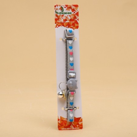 Fly collar "tender tenderness", with a bell and suspension, 30 x 1 cm, polyester, gray-6