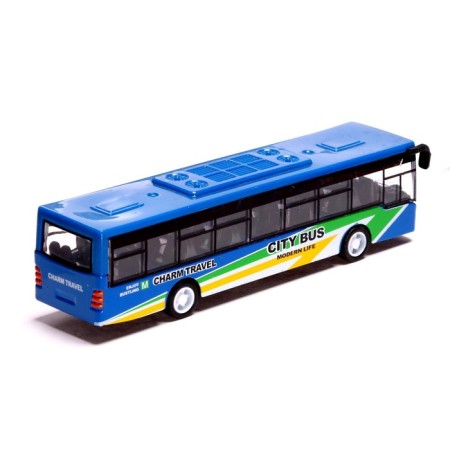 Metal bus "Intercity", inertial, scale 1:43, blue color-2