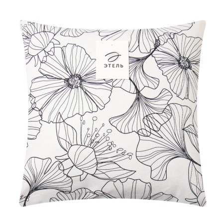 Pillowess Decorative Ethel Black Flowers, 40 x 40 cm, 100% cotton-4