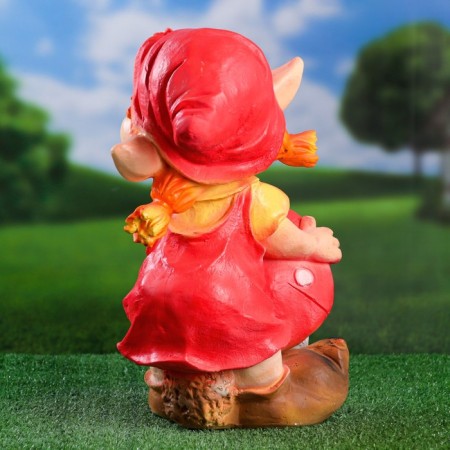Garden figure "Gnome Girl on fly agaric" 27x28x39cm-2
