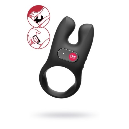 Ring Erective Fun Factory Nos with vibration, silicone, black, 8 cm