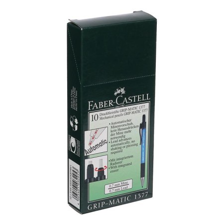 Mechanical pencil 0.7 mm Faber-Castell Grip Matic 1377 with an eraser, blue-1