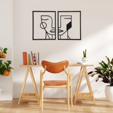 Decoration wall for the interior, panel on a wall made of wood "girl", 2 modules 59 x 47 cm-2