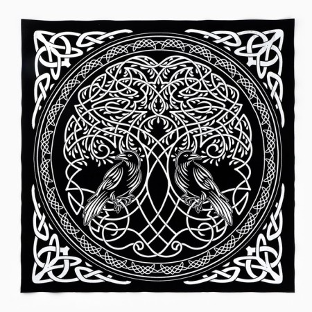 Galloween tablecloth for Halloween "Tree of Life", velvet, 50x50 cm-1