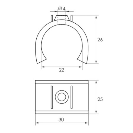 Holder R-19A for glass without suction cup, plastic-1