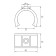 Holder R-19A for glass without suction cup, plastic