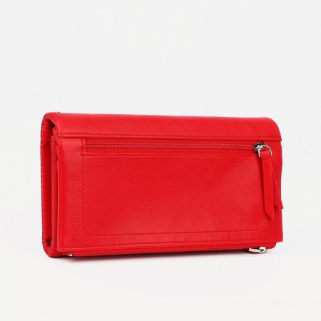 Women's wallet on magnets, red color-1