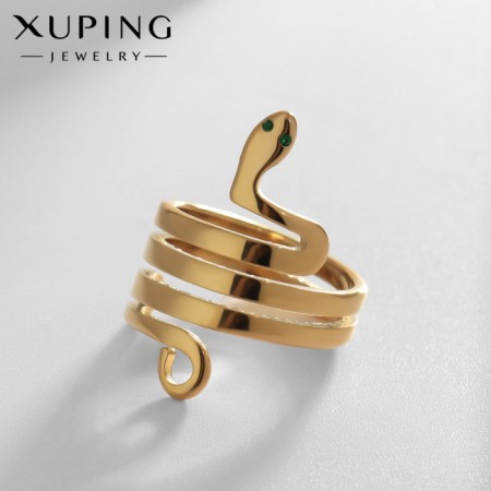 Ring Xuping Snake of Temptation, color green in gold size 17