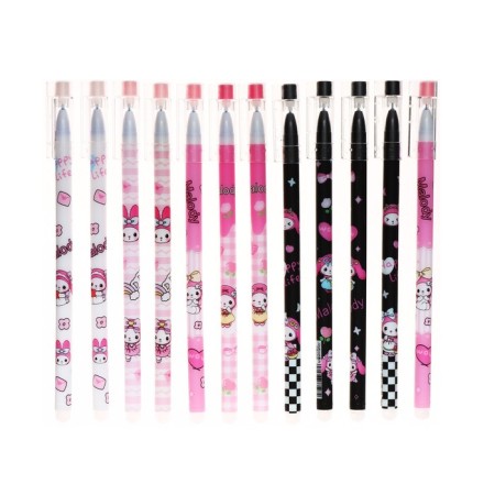 Gel pen with erased ink, blue rod, Bunny case, mix
