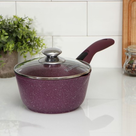 Trendy Style bucket, 1.5 l, glass cover, removable handle, anti -stick coating, purple color