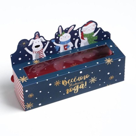 Box for Makarun "Funny New Year!", 18 x 5.5 x 5.5 cm, New Year-2
