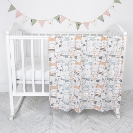 Fleet blanket "Cats", size 100x140 cm