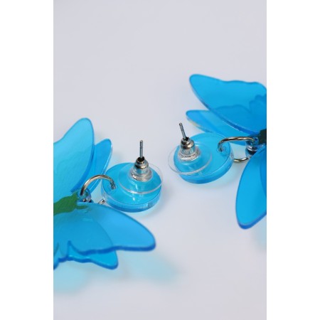 Acrylic earrings "radiance" butterflies, blue color-4